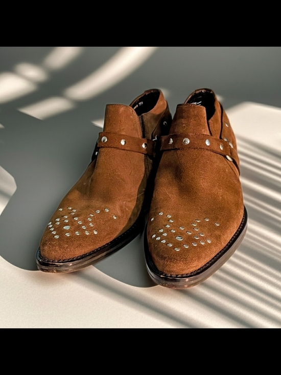 Vintage Donald J. Pliner Janos 120 Brown Mens Suede Ankle Western Boots Size 7 main image 10